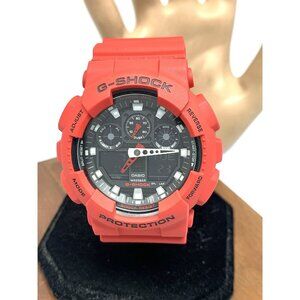 Casio Men's Watch G-Shock GA100B-4A Black Red Resin Sport Digital Quartz 5081